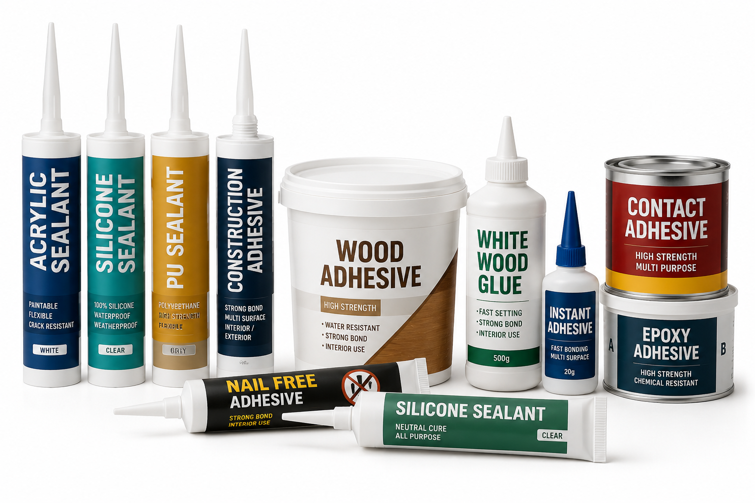 Adhesives and sealants for cabinetry