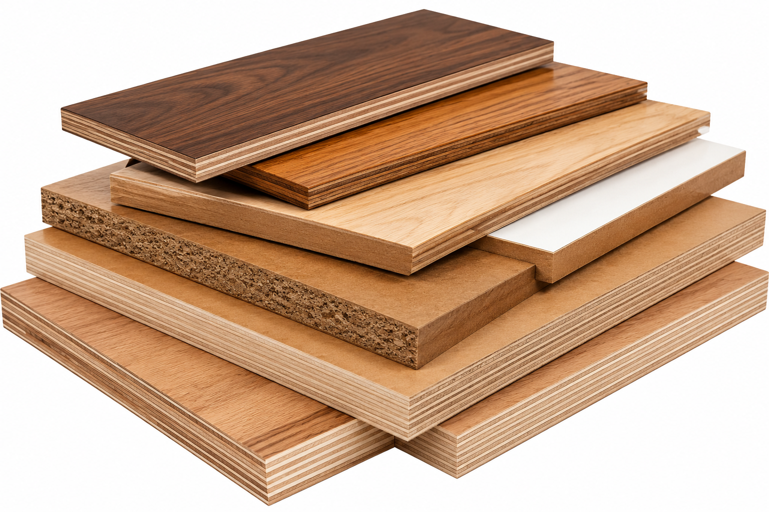 Plywood and boards stack
