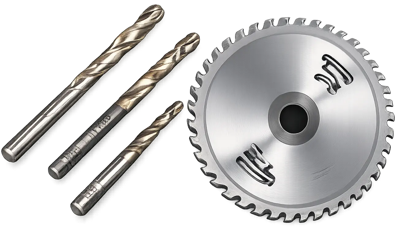 Saw blade and drill bits