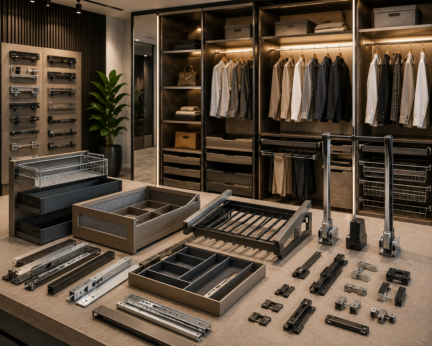 Walk-in wardrobe storage system
